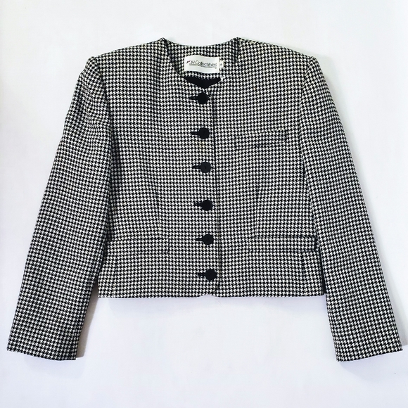Houndstooth Crop Blazer - Picture 2 of 7